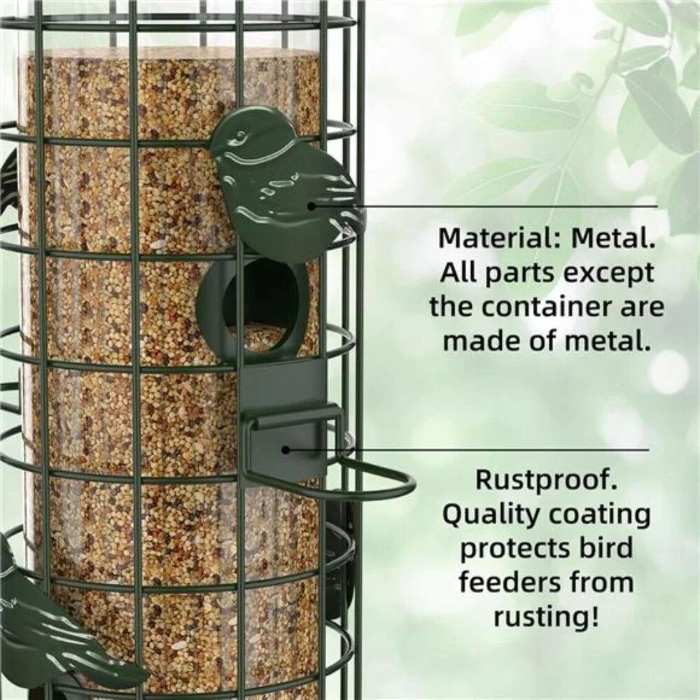 Squirrel Proof Bird Feeder,Metal Mesh Bird Feeders for Outdoors Hanging,Gravity